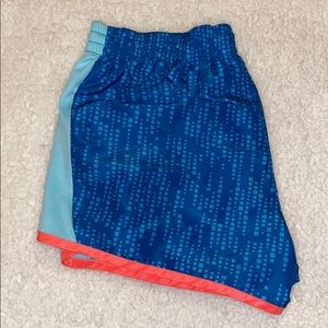 Bright blue athletic shorts